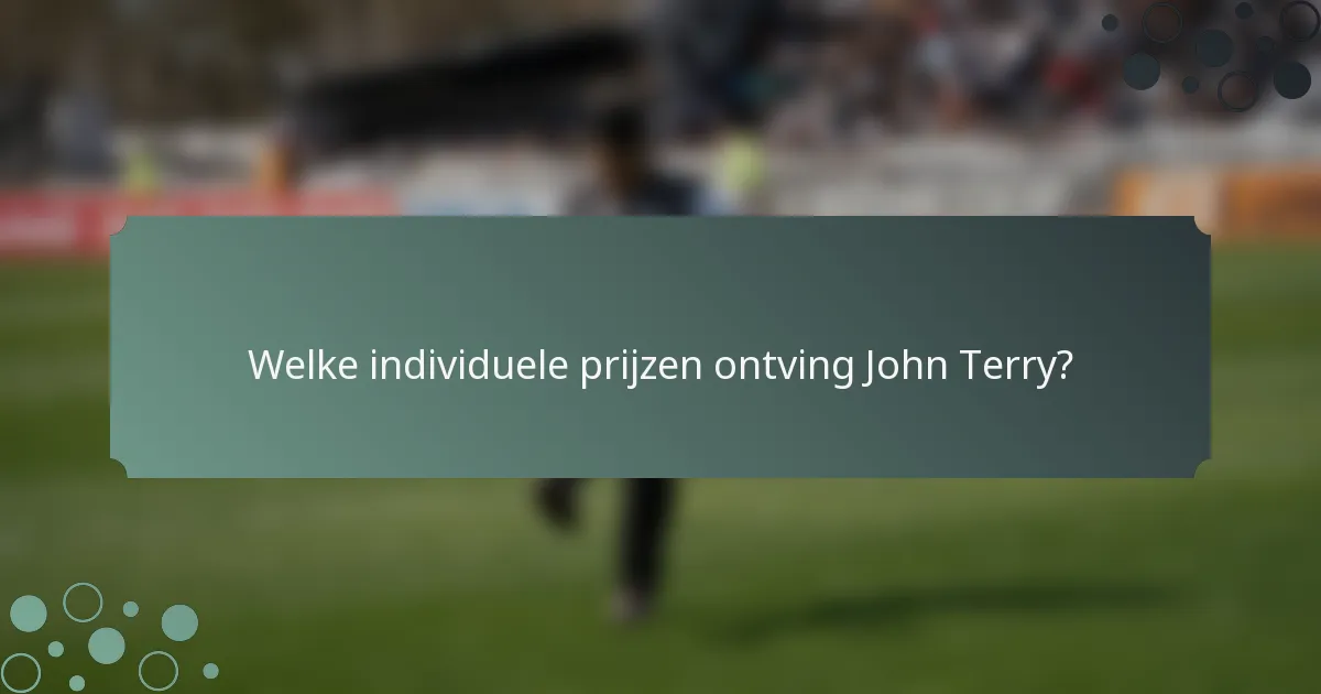 Welke individuele prijzen ontving John Terry?